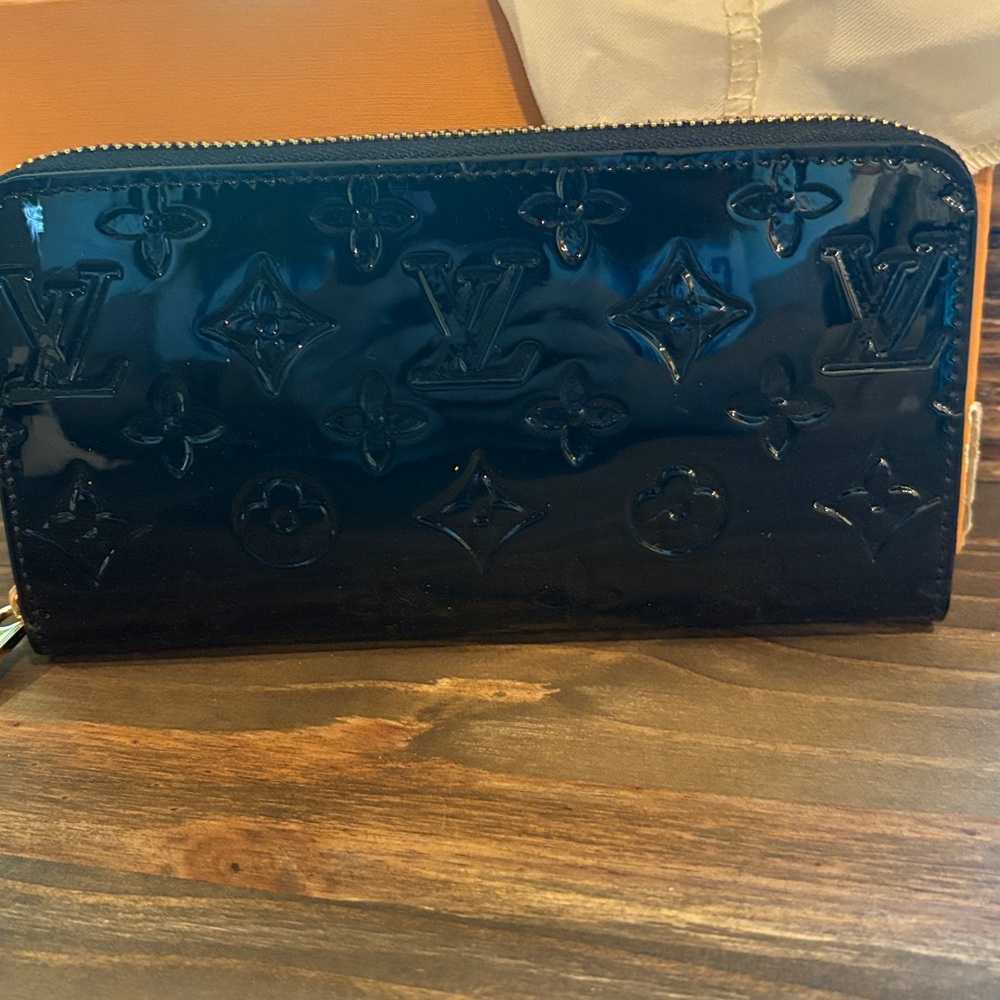 Luxury Shiny Black Monogram Wallet